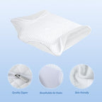HOMCA Memory Foam Cervical Pillow Cover - Hypoallergenic Contour Orthopedic Pillow Case, 1Pack, White (Suitable for Pillow Model: PL02)