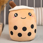 Cute Stuffed Boba Plush Bubble Tea Food Milk Cup Plushie Pillow , Soft Kawaii Hugging Plush Toys Gifts for Kids(Brown, 9.4 inch)