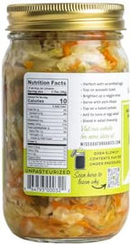 Raw Organic Sauerkraut, "Green Garden" Variety, 16 Oz Glass Jar