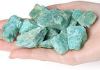 QINJIEJIE 0.9Lbs Amazonite Raw Crystals Natural Rough Stones Bulk Large 1" Rocks Wholesale Reiki Gemstones Fountain Rocks for Tumbling Cabbing Polishing Wire Wrapping Wicca Decoration