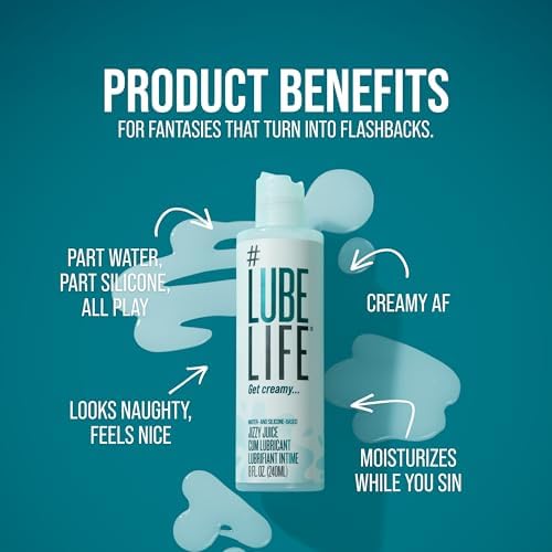 LUBELIFE Jizzy Juice Cum Lube Thick, Creamy Lube for Men, Women & Couples – Realistic Look & Feel, Hybrid Formula, Hypoallergenic Personal Lubricant, 8 Fl Oz