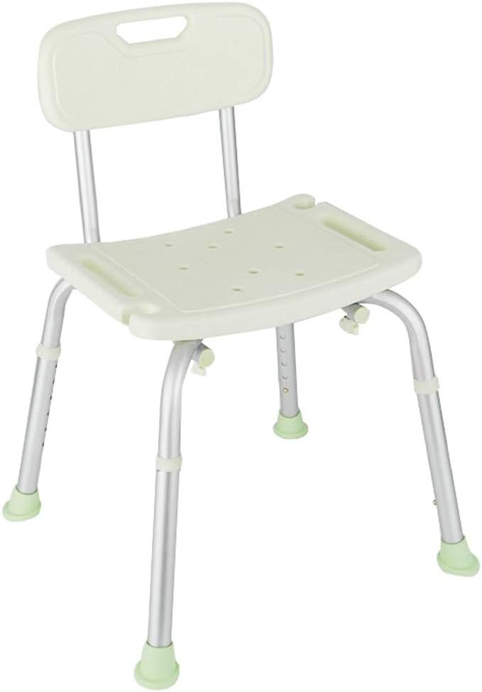 Bath Bench Adjustable Height, Lightweight Compact and Small Shower Chair Seat Stable Bathroom Stool with Backrest Non-Slip, Bathtub Stool for Seniors Disabled