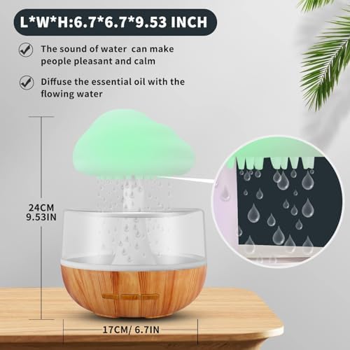 Aromatherapy Diffuser for Home and Office, Weljoy Rain Cloud Humidifier, Essential Oil Diffuser,Multiple Room Use, Mushroom Design