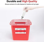 Alcedo Sharps Container for Home Use 2 Gallon (2-Pack) | Biohazard Needle and Syringe Disposal | Professional Medical Grade