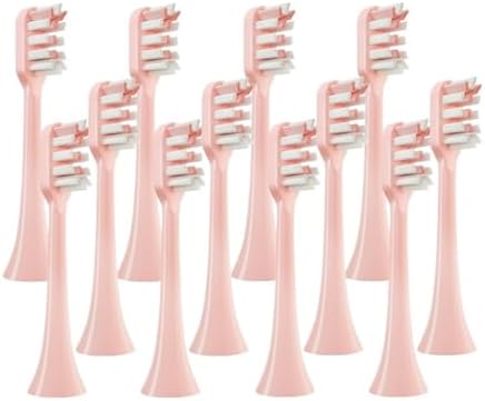 12PCS Replacement Brush Heads，Compatibility for SOOCAS X3/X3U/X5 Electric Toothbrush Vacuum Cleaning Bristle Nozzles(12Pink)