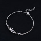 Silver Bracelet for Women, Adjustable Layered Charm Chain Bracelets, Dainty Fashion Jewelry Gifts for Her