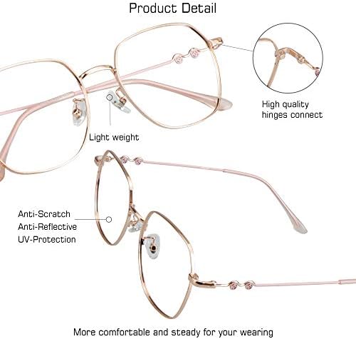 VisionGlobal Bifocal Reading Glasses Blue Light Blocking for Men and Women, Stylish Retro Square