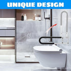 HECASA Toilet Grab Bar 23.6 Inch Flip Up Handicap Grab Bars Rails Folding Support for Elderly Disabled Pregnant Woman Bathroom Shower Safety Toilet Safety Rail