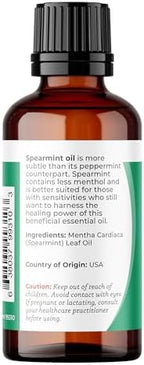 Viva Doria Spearmint Essential Oil, 100% Pure, Natural Spearmint Essential Oil, Undiluted, for Aromatherapy | Food Grade, 30 mL (1 Fluid Ounce)