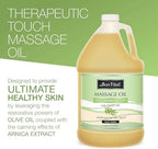 Bon Vital' Therapeutic Touch Massage Oil, 1-Gallon Bottle, Unscented Massage Oil for Massage Therapy With Olive Oil, Lightweight Non-Greasy Formula, Professional-Grade for Dry Skin and Sore Muscles