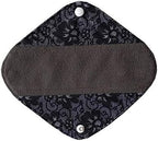 MUMBABY 3pcs Set 1pc Mini Wet Bag +1pcs 8inch Pantyliner +1pcs 10 Inch Regular Charcoal Bamboo Mama Cloth/Menstrual Pads/Reusable Sanitary Pads (Black Lace)