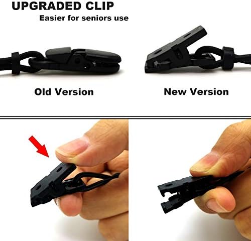 2 Pieces Hearing Aid Clip Anti-Lost Lanyard BTE Protector for Adults Seniors and Kids(Black)