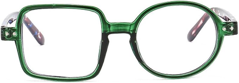 ICARA Personality Square Round Reading Glasses for Men Women,Computer Glasses Anti UV Readers