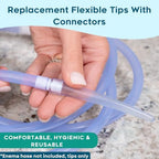 Replacement Flexible Tips with connectors. Reusable Accessories for Coffee & Water Colon Cleanse. 30 Tips Included. Detox for Men and Women