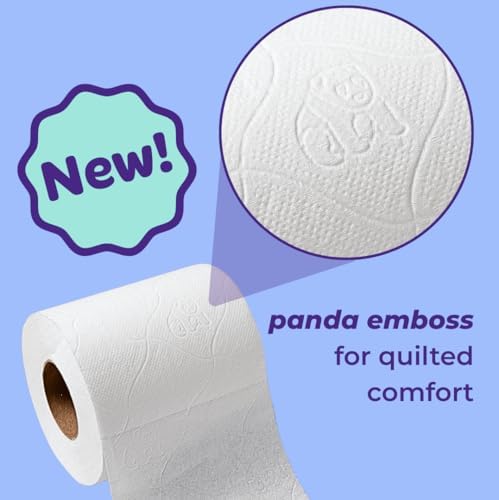 Bim Bam Boo 100% Bamboo Organic Chemical-Free Bulk Toilet Paper, Cloud-like Softness, Plant-Based Sustainable Tree-Free Bathroom Tissue, 24 Eco-Friendly Rolls, 2 Ply, 295 Sheets for RV and Camping