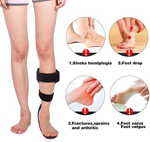 Carbon Fiber AFO Foot Drop Bracket, AFO Foot Drop Brace Ankle Foot Orthosis, for Foot Drop, Stroke, Hemiplegia, Tendon and Calf Stretching, Gait Assist Support Bracket (Right-L