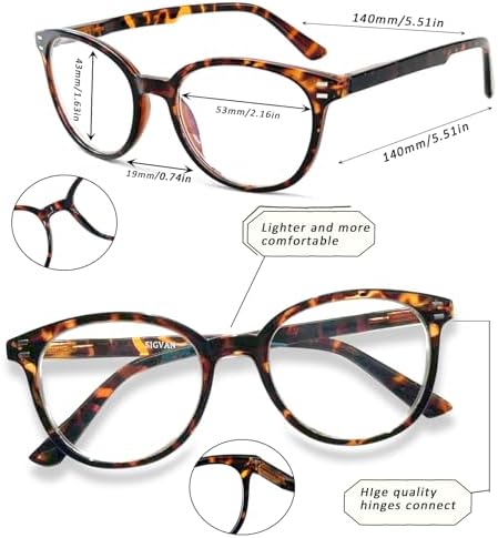 SIGVAN 3 Pack Reading Glasses Spring Hinge Stylish Readers Black/Tortoise for Men and Women