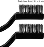 15 Pcs Mini Stainless Steel Wire Brush Set for Cleaning Welding Slag Rust, Wire Bristle Scratch Brush Set, Curved Handle Brushes