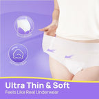 SUNKISS Ultra Thin Incontinence Underwear for Women, High Absorbency & Super Soft Postpartum Diapers, Disposable Adult Pull Ups, Unscented, Large/XLarge, 20 Count