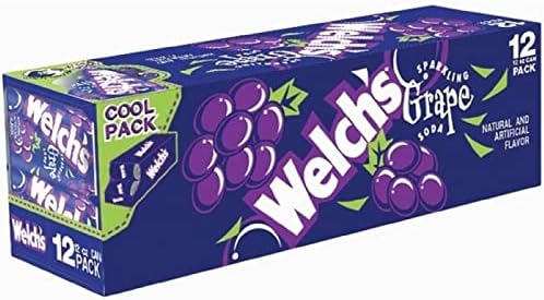 Welch's Sparkling Soda, Grape, 12 Fl Oz (Pack of 12)