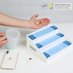 KMINA Extra Large Pill Organizer 3 Times a Day, Weekly Medicine, 7 Day Pills Box Case with Push Button for Big Vitamin Supplements, Patented, Made in Europe