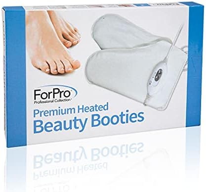 ForPro Professional Collection Premium Heated Booties, Electric Thermal Moisturizing Foot Warmers for Spa Treatments, Dual Temperature Settings, 1-Pair