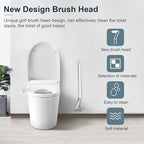 Golf Toilets Brushes, Toilet Cleaning Brush, Flexible Bendable Silicone Long Handled Toilet Brushes, 360°Deep Toilets Bowl Cleaning Brush,Quick Drying Scrubber for Bathroom with Hook (White)