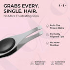 Tweezers for Facial Hair Women - Slanted Eyebrow Tweezers, Stainless Steel with Sharp Precision for Shaping Eyebrows, and Ingrown & Fine Hair Removal - Non-Slip Grip