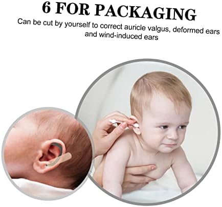 CHILDWEET 6 Pairs Auricle Correction Tools Professional Ear Support for Protruding Ears for Newborns Black