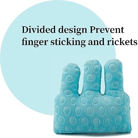 Adjustable Removable Finger Separator Protector Hand Contracture Cushion Padding Pillow Prevention Aid Training Tool With Fingers Hands Splints (Blue)