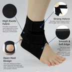 Ankle Support Brace(1 Pack) — Compression Ankle Brace for Women & Men, Adjustable Wrap Ankle Stabilizer Brace for Sprained, Foot Pain, Plantar Fasciitis, Achilles Tendonitis (Black,One Size)
