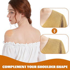 Gatuida 2 Pairs Silicone Shoulder Pads for Women, Adhesive Anti-slip Shoulder Enhancer, Invisible Reusable Push-up Pads for Clothing And Special Occasions (skin Color)