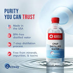 Resway American Red Cross Distilled Water | Travel Bottles for Resmed, Respironics Machines, Personal Humidifier | Medical Supplies for Vacation | Travel-Friendly, Clean | 12oz H2O (24 Pack)