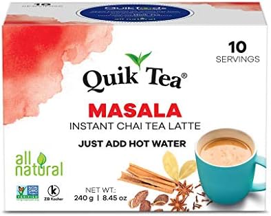QuikTea Tea Latte, Masala Chai, 8.5 Ounce (Pack of 4)