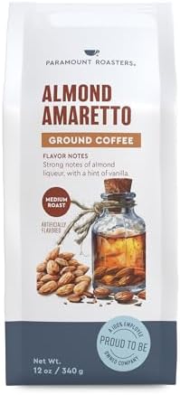Almond Amaretto Flavored Ground Coffee, 1-12oz Medium Roast