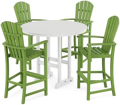 POLYWOOD® Palm Coast Bar Set, Lime/White