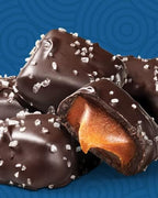Sanders Dark Chocolate Sea Salt Caramels (32 oz Tub) – Handcrafted Small Batch Slow Cooked Caramel, Sea Salt Dark Chocolate with Rich Indulgent Flavor, Sweet & Salty