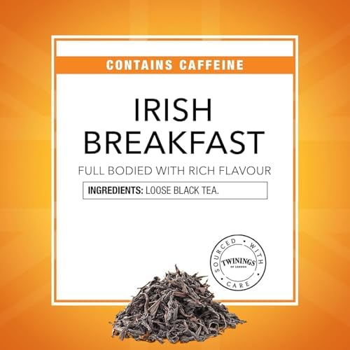 Twinings Irish Breakfast Loose Tea, 3.53 Ounce Tin (Pack of 1), Smooth, Flavourful, Robust Black Tea Leaves, Caffeinated, Enjoy Hot or Iced