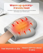 COMFIER Cordless Hand Massager for Arthritis and Carpal Tunnel, Updated Bigger Electric Hand Massager with Heat and Compression,Wrist, Finger Massage,Gifts for Women,Men