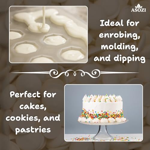 Super White Chocolate Melting Wafers – 2lb Resealable Bag, Premium Melting Chocolate Baking & Candy Coating Chocolate for Cookies, Truffles, Confections & Desserts (Super White Chocolate)