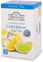 Ahmad Tea Black Tea, Cold Brew Lemon and Lime Teabags, Iced Tea, 20 ct (Pack of 6) - Caffeinated and Sugar-Free