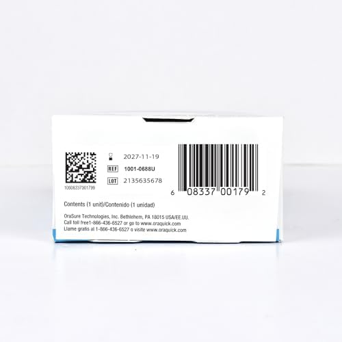 OraQuick® HIV Self-Test, Oral Fluid Rapid HIV Test for HIV-1 & HIV-2 Detection, Quick & Easy Pain Free Home Testing Kit with Results in 20 Minutes, Ages 14+, 6ct Case