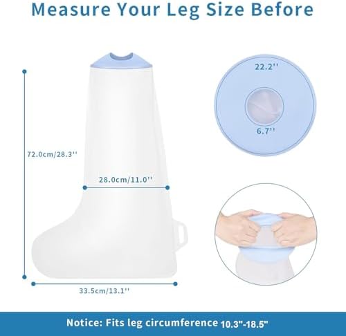 Waterproof Kids Full Leg Cast Cover for Showering Cast Covers for Shower Leg Kids Child Reusable Cast Bag for Shower Leg Cast Protector for Leg, Foot, Knee, Ankle Wound