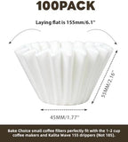 1-2 Cup Small Coffee Filters,100 Count Disposable Basket Coffee Filter Paper, Compatible with Kalita Wave Dripper 155 Series, Single Serve Coffee Pot, Pour Over and Drip Coffee Maker, For 1-2 People