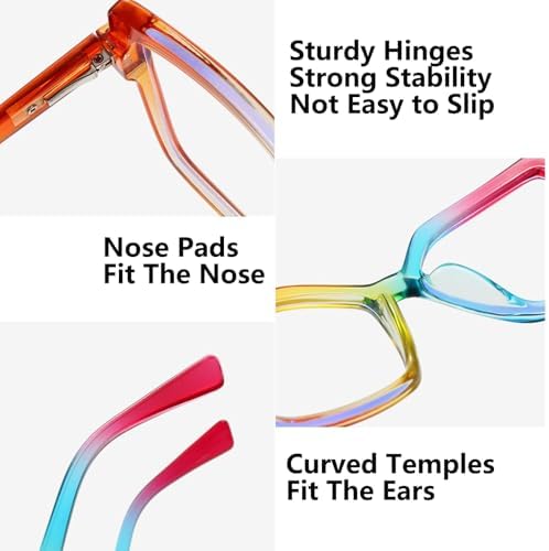 Oversized Cat Eye Reading Glasses for Women, Retro Stylish Blue Light Blocking Reader, Anti-fatigue Computer Glasses