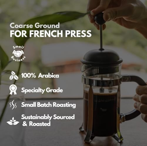 Canopy Point Coffee Honduras Dark Roast | Coarse Ground Coffee for Cold Brew, French Press & Percolator | Arabica specialty small batch roasted to order with smooth strong chocolate notes & aroma