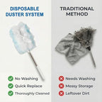 61 Count Heavy Duty Duster Refills, Disposable Duster Refills with 43" Extendable Handle for Furniture, Blinds & Ceiling Fans, Send Goods from Local Warehouse
