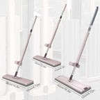 Lazy Person's Self-Washing 360 Rotatable Adjustable Hands-Free Flat Floor Mop - Wet & Dry Self Wringing Microfiber Mop (With 2 Cloth, 38*12CM)