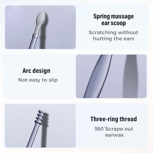 Ear Cleaner, 6pcs Ear Wax Removal Kit, Professional Ear Cleaning Tool Kit, Portable Stainless Steel Ear Pick Set with Cleaning Storage Box (Blue)