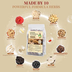 60Pcs Ginseng Ten Treasures Tea, Chinese Traditional Kidney Care Herbal Tea, Natural Kidney Cleanse Detox Tea for Women & Men, 10 Precious Ingredients Formula(60Bags, 600g)